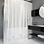 Neel Blue PEVA Shower Curtains with Bottom Magnets Frosty White Shower Curtain Liner With 12 Curtain