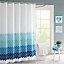 Neel Blue Polyester Bathroom Shower Curtain Mould & Mildew Resistant With 12 Curtain Hook