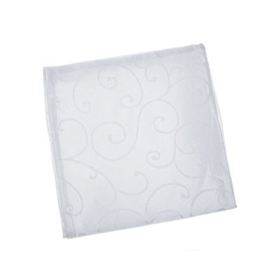 Neel Blue Polyester Damask Table Napkins White 50cm x 50cm Pack