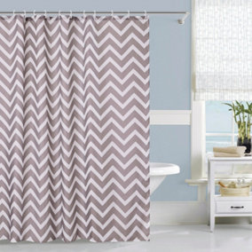 Neel Blue Polyester Shower Curtain  Bathroom Mould & Mildew  With 12 Curtain Hook  Bath Curtain 180 x 180cm