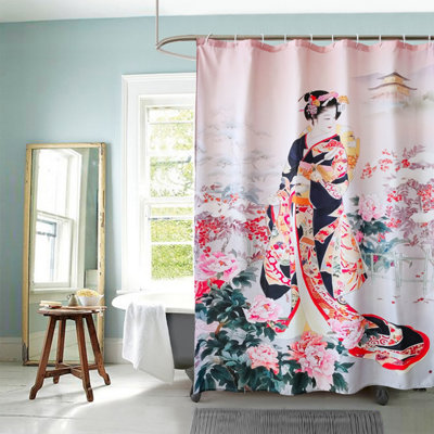 Neel Blue Polyester Shower Curtain With Hooks, Waterproof 180cm x 200cm Price Comparisons | Compare The Build