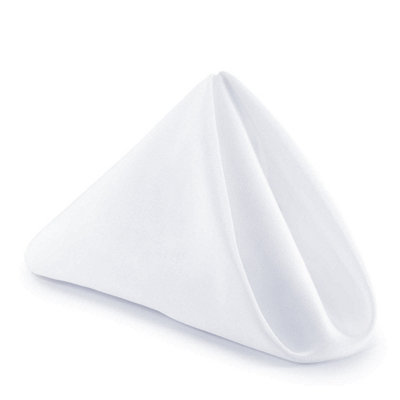 Neel Blue Polyester Table Napkins - White  - 50cm x 50cm - Pack of 10