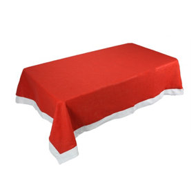 Neel Blue Rectangle Christmas Tablecloth  132cm x 178cm - Red