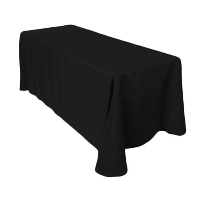 Neel Blue Rectangular Tablecloth 178cm x 274cm - Black (pack of 10)