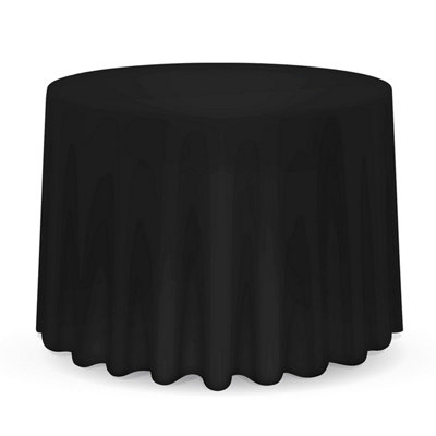 Neel Blue Round Tablecloth 178cm - Black | DIY at B&Q