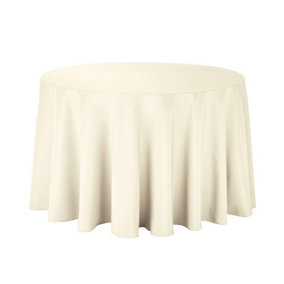 Neel Blue Round Tablecloth 178cm - Ivory