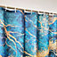 Neel Blue Shower Curtain Bathroom Curtain Mould & Mildew Resistant With 12 Curtain Hook