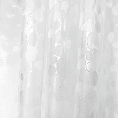 Neel Blue Shower Curtain Liner, Mould & Mildew Resistant With 12 Curtain  Hooks, 180cm x 180cm - Clear With Bottom Magnet