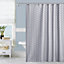 Neel Blue Shower Curtain Polyester  Bathroom Curtain Mould & Mildew Resistant With 12 Curtain Hook 180 x 180cm