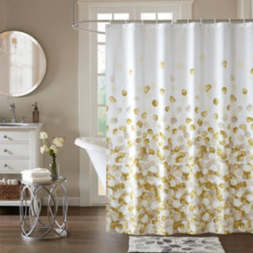 Neel Blue Shower Curtain Polyester Fabric Curtain With 12 Curtain Hook Waterproof Bath Curtain 180 x 180cm
