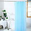 Neel Blue Shower Curtain With Hooks, Waterproof Vinyl Fabric, 180cm x 180cm Blue