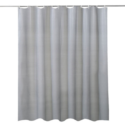 Neel Blue Shower Curtain With Hooks, Waterproof Vinyl Fabric, 180cm x ...