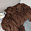 Neel Blue Soft Fluffy Fleece Large Blanket - Brown - 150cm x 200cm