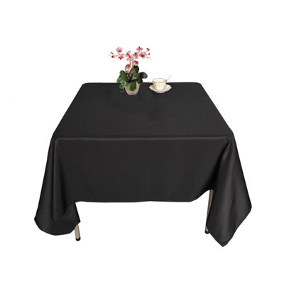 Neel Blue Square Tablecloth 137cm - Black
