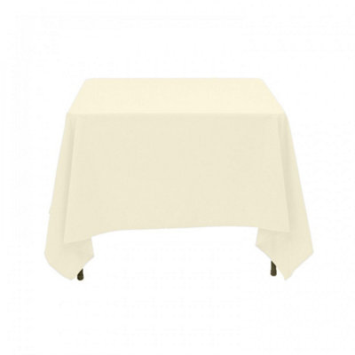 Neel Blue Square Tablecloth 137cm - Ivory