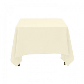 Neel Blue Square Tablecloth 137cm - Ivory