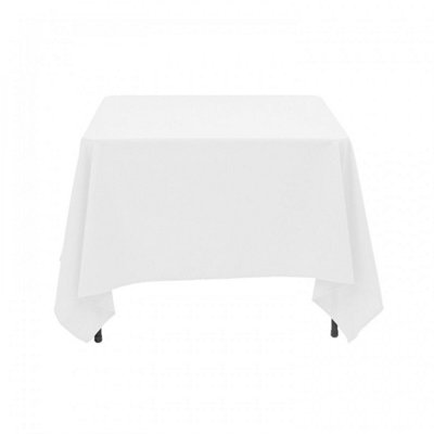 Neel Blue Square Tablecloth 137cm - White