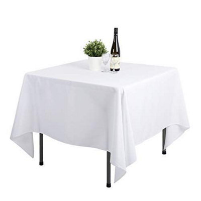 Neel Blue Square Tablecloth 137cm - White