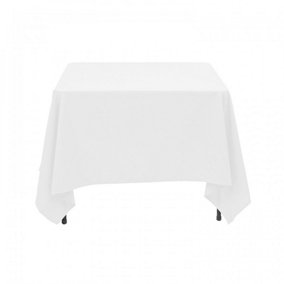 Neel Blue Square Tablecloth 178cm - White