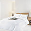 Neel Blue Super King Size Printed Duvet Cover & 2 Matching Pillow Cases - White