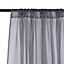 Neel Blue Voile Curtains Slot Top, 2 Curtains, Grey - 56" Width x 54" Drop