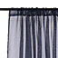 Neel Blue Voile Curtains Slot Top, 2 Curtains, Navy Blue - 56" Width x 54" Drop