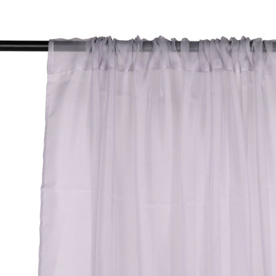 Neel Blue Voile Curtains Slot Top, 2 Curtains, Silver - 56" Width x 54" Drop