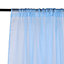 Neel Blue Voile Curtains Slot Top, 2 Curtains, Sky Blue - 56" Width x 90" Drop