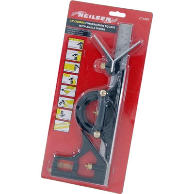 Neilsen 12" Adjustable Combination Tri Square Sliding Angle Finder Ruler Level
