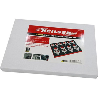 Neilsen 14pc Jumbo Crows Foot Feet Wrench Spanner Set 1/2" Metric 27mm - 50mm - 4