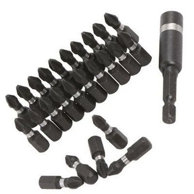 Neilsen 26pc Impact Bit Holder Set Drill Driver Screwdriver 25mm PH2 ...