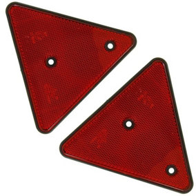 Neilsen 2pc 15cm Equilateral Triangle Red Light Rear Trailer Reflector Caravan