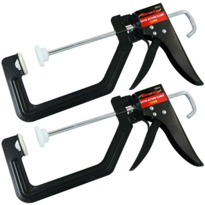 Neilsen 2pc Quick Grip Speed Clamp Carpenters Woodwork DIY Clamps 6" 150mm