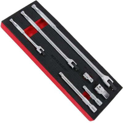 Neilsen 7pc Flexi Head Knuckle Power Breaker Extension Bar Adaptor Wrench Set
