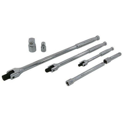 Neilsen 7pc Flexi Head Knuckle Power Breaker Extension Bar Adaptor Wrench Set - 4