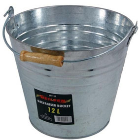 Neilsen Galvanised Metal Bucket Handle Plant Pot Coal Planter Strong Steel 12L
