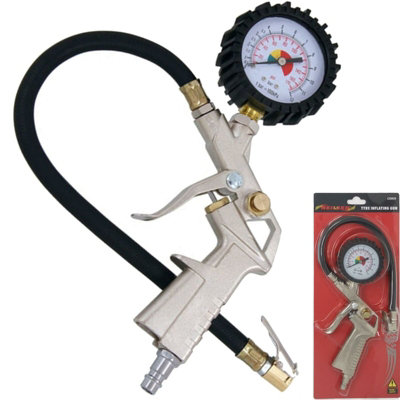 Neilsen Garage Air Line Tyre Pump Inflator Pressure Gauge For Compressor Gun