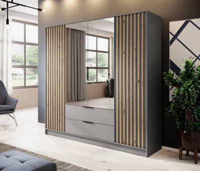 Jolley greige best sale mirrored armoire