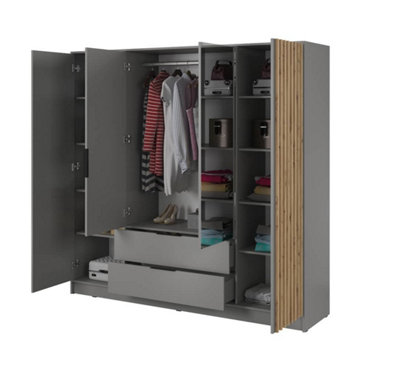 Jolley greige sales mirrored armoire