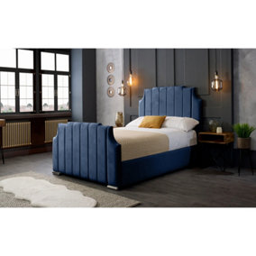 Nelson Plush Velvet Blue Bed Frame