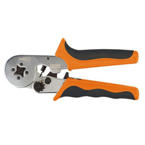 NEO 01-507, ratcheting square ferrule crimping pliers for 0.25-6.0 mm² soft grip