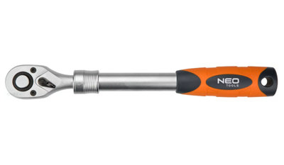 Neo 08-506, Telescopic Ratchet Handle, 3/8" Drive, Reversible, Quick Release