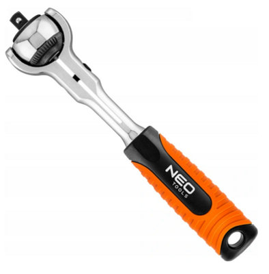 NEO 08-540, swivel head ratchet handle 1/4", quick release, reversible