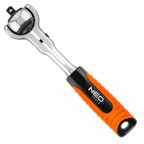 NEO 08-540, swivel head ratchet handle 1/4", quick release, reversible