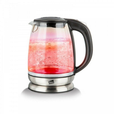 Neo 1.7L Colour Changing Rainbow Effect Glass Kettle DIY at B Q