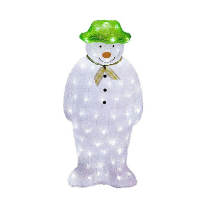 Neo 100 White LED Snowman Figure 55cm Light Up Lights Static