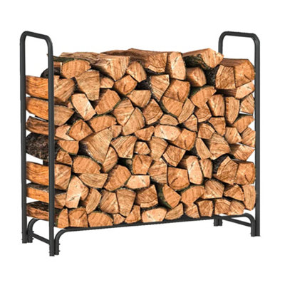 Neo 120cm Outdoor Metal Log Holder Storage Rack with Cover - 8