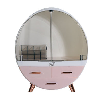 Neo 2 Drawer Round Desktop Cosmetic Makeup Display Storage Box Organiser - 3