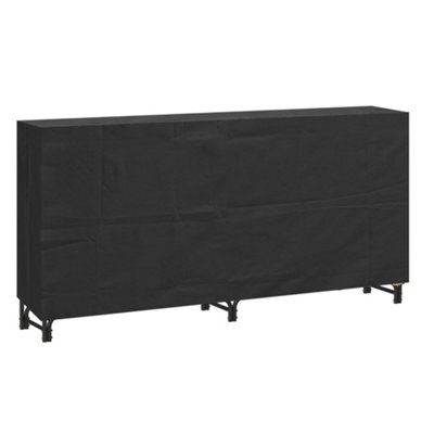 Neo 240cm Outdoor Metal Log Holder Storage Rack with Cover - 7
