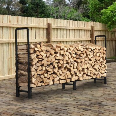 Neo 240cm Outdoor Metal Log Holder Storage Rack with Cover - 8